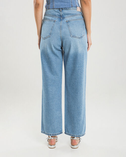 Jeans Straight Azul Acero